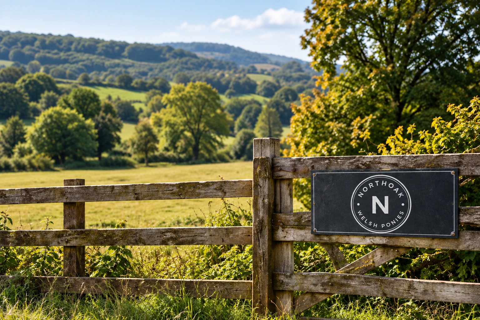 Temporary recreation of the Northoak gate view with our N logo